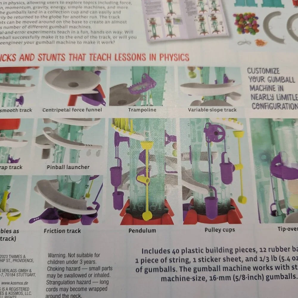 NIB Thames & Kosmos Gumball Machine Maker Super Stunts & Tricks Science Stem Toy